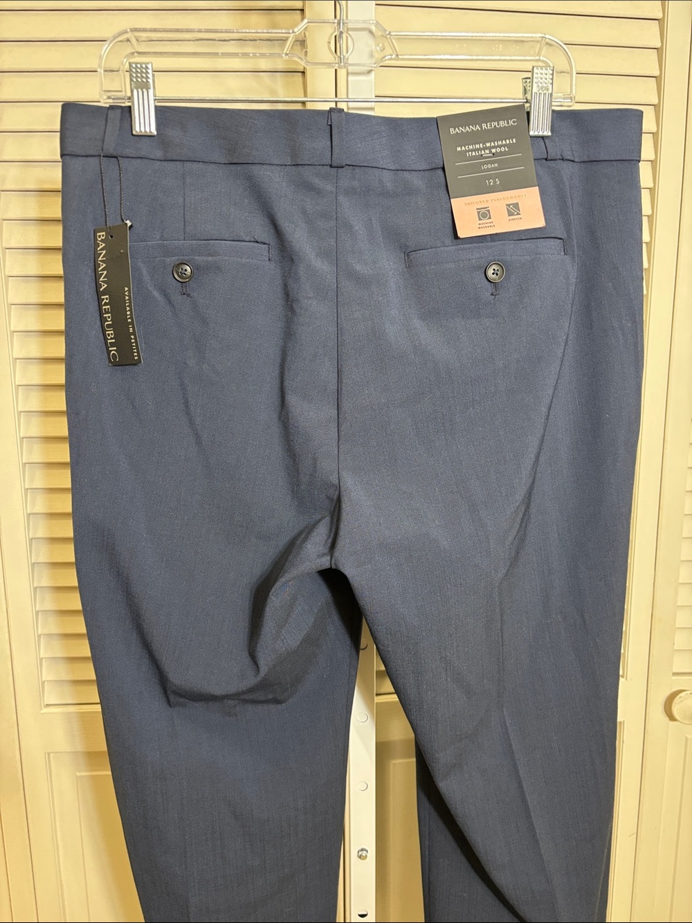 NWT Banana Republic Logan Trouser-Fit Washable Wool-Blend Pant Size 12 Short - Picture 11 of 16